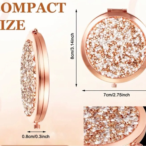 Compact Mirror Rhinestone - Picture 3 of 4